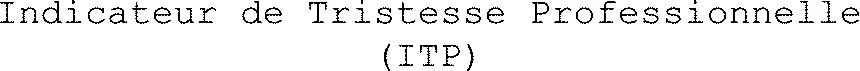 Indicateur de Tristesse Professionnelle (ITP)