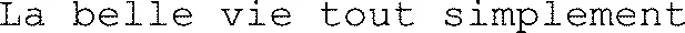 La belle vie tout simplement