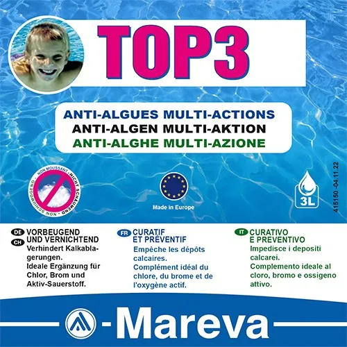 TOP3 ANTI-ALGUES MUTI-ACTIONS ANTI-ALGEN MULTI-AKTION ANTI-ALGHE MULTI-AZIONE Mareva