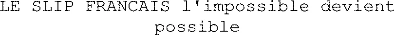 LE SLIP FRANCAIS l'impossible devient possible