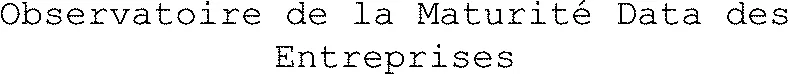 Observatoire de la Maturité Data des Entreprises