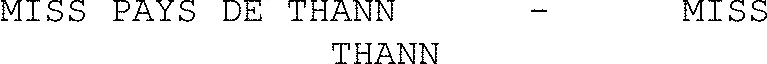 MISS PAYS DE THANN - MISS THANN