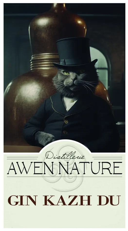 Distillerie AWEN NATURE GIN KAZH DU