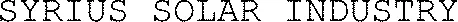 SYRIUS SOLAR INDUSTRY