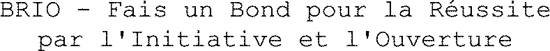 BRIO - Fais un Bond pour la Réussite par l'Initiative et l'Ouverture