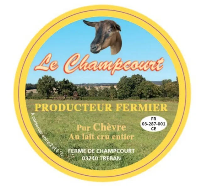 Le Champcourt PRODUCTEUR FERMIER Pur Chèvre Au lait cru entier FERME DE CHAMPCOURT 