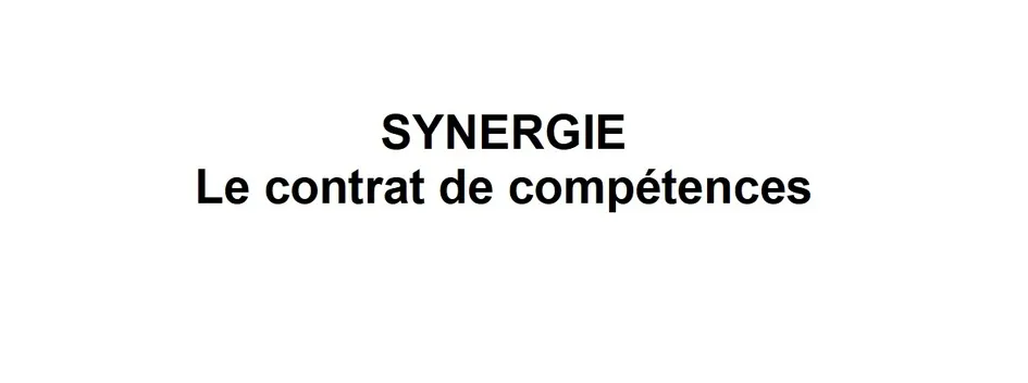 SYNERGIE Le contrat de compétences