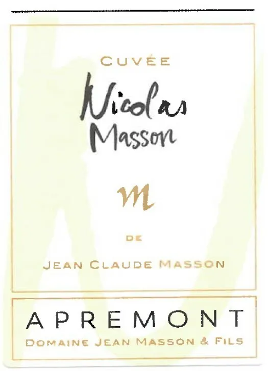 CUVEE Nicolas Masson APREMONT DOMAINE JEAN MASSON & FILS