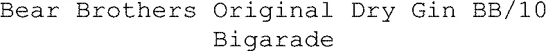 Bear Brothers Original Dry Gin BB/10 Bigarade
