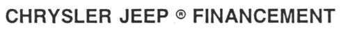 CHRYSLER JEEP FINANCEMENT