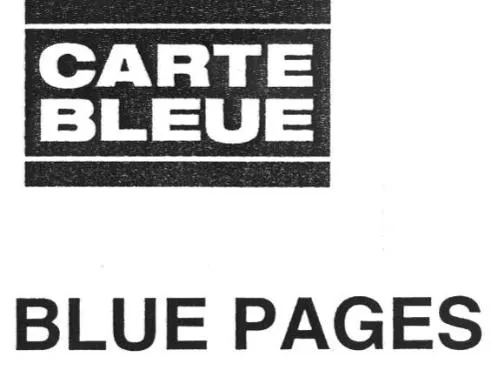 CARTE BLEUE BLUE PAGES