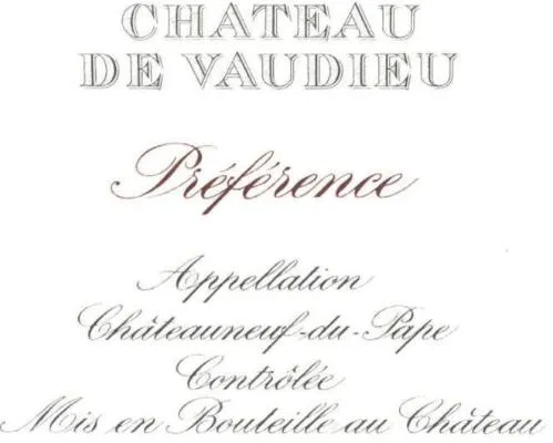 CHATEAU DE VAUDIEU PREFERENCE