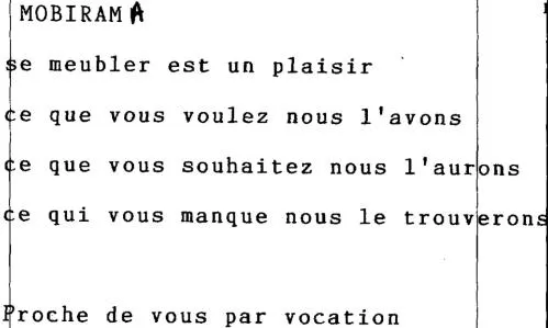 MOBIRAMA SE MEUBLER EST UN PLAISIR CE QUE VOUS VOULEZ NOUS L'AVONS CE QUE VOUS SOUHAITEZ NOUS L'AURONS CE QUI VOUS MANQUE NOUS LE TROUVERONS PROCHE DE VOUS PAR VOCATION