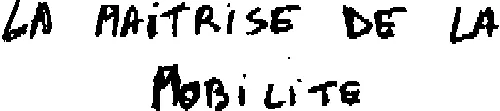 LA MAITRISE DE LA MOBILITE
