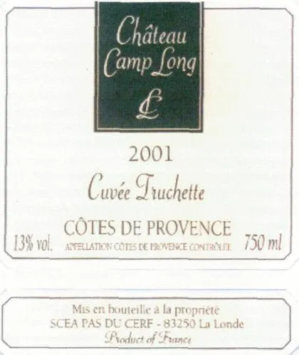 CHATEAU CAMP LONG CL CUVEE TRUCHETTE