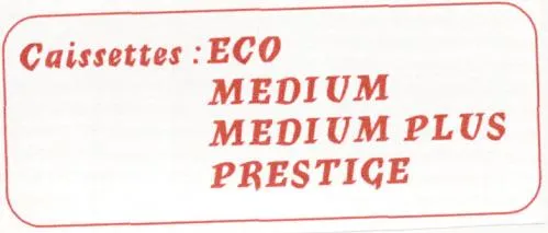 CAISSETTES ECO MEDIUM MEDIUM PLUS PRESTIGE