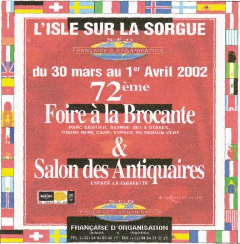 L'ISLE SUR LA SORGUE FOIRE A LA BROCANCE SALON DES ANTIQUAIRES