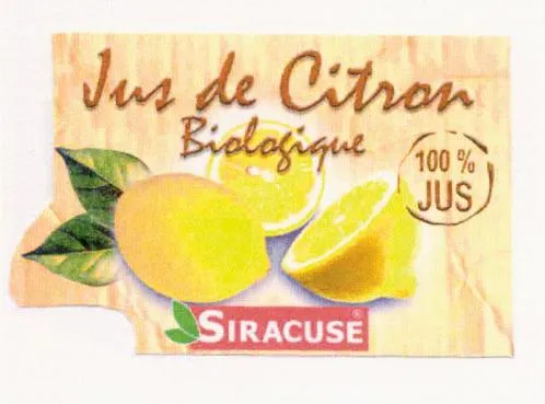 JUS DE CITRON BIOLOGIQUE SIRACUSE 100% JUS