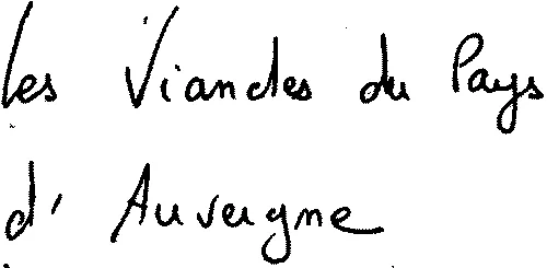 Les Viandes du Pays d'Auvergne