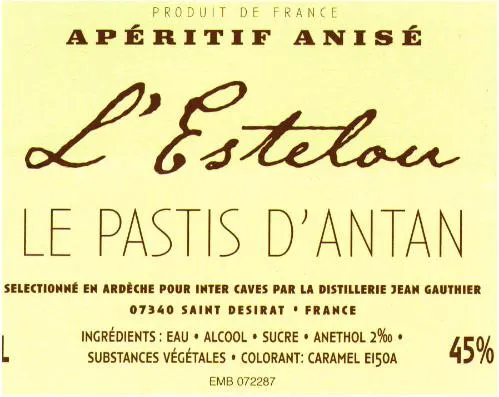L'Estelou LE PASTIS D'ANTAN