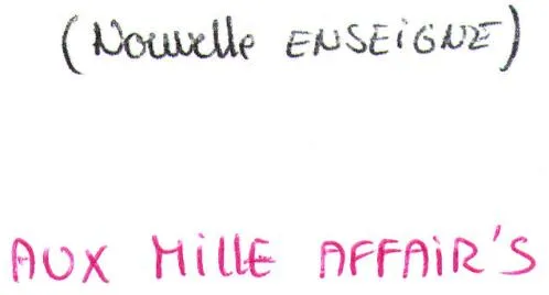 AUX MILLE AFFAIR'S