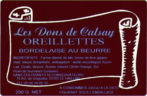 LES DONS DE CALSAY OREILLETTES BORDELAISE AU BEURRE