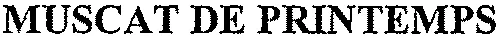 MUSCAT DE PRINTEMPS