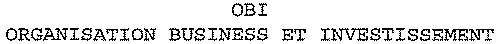 OBI ORGANISATION BUSINESS ET INVESTISSEMENT