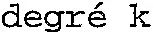 degré k
