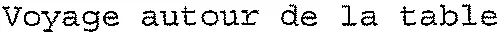 Voyage autour de la table