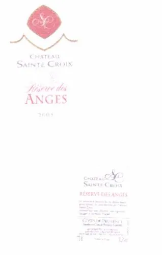 SC CHATEAU SAINTE CROIX RESERVE DES ANGES