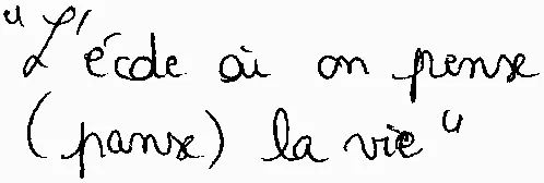 “ L'école où on pense (panse) la vie ”