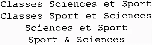 Classes Sciences et Sport Classes Sport et Sciences Sciences et Sport Sport & Sciences