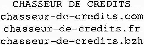 CHASSEUR DE CREDITS chasseur-de-credits.com chasseur-de-credits.fr chasseur-de-credits.bzh