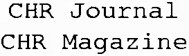 CHR Journal CHR Magazine