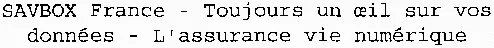 SAVBOX France – Toujours un oeil sur vos données – L'assurance vie numérique