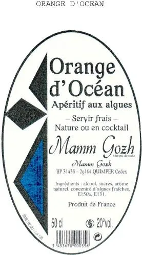 ORANGE D'OCEAN Apéritif aux algues Mamm Gozh