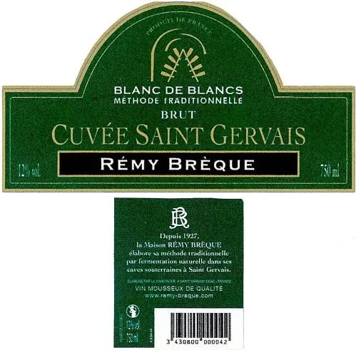 CUVÉE SAINT GERVAIS RÈMY BRÈQUE R B Depuis 1927
