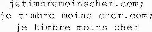 jetimbremoinscher.com; je timbre moins cher.com; je timbre moins cher