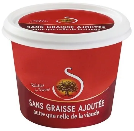 RILLETTES DU MANS S SANS GRAISSE AJOUTEE AUTRE QUE CELLE DE LA VIANDE
