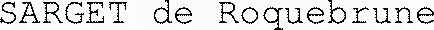 SARGET de Roquebrune