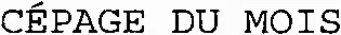 CÉPAGE DU MOIS