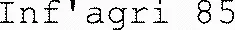 Inf'agri 85