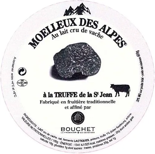 MOELLEUX DES ALPES AU LAIT CRU DE VACHE A LA TRUFFE DE ST JEAN BOUCHET