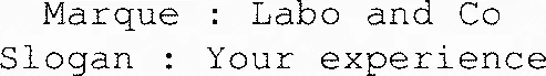 Marque : Labo and Co Slogan : Your experience