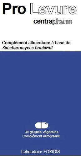 PRO LEVURE CENTRAPHARM COMPLEMENT ALIMENTAIRE A BASE DE SACCHAROMYCES BOULARDII LABORATOIRE FOXIDIX
