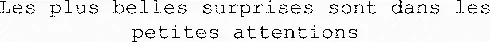 Les plus belles surprises sont dans les petites attentions