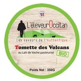 L'éleveur Occitan Les saveurs de l'authentique Tomette des Volcans au Lait pasteurisé BIO