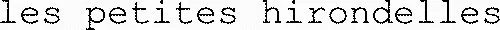 les petites hirondelles