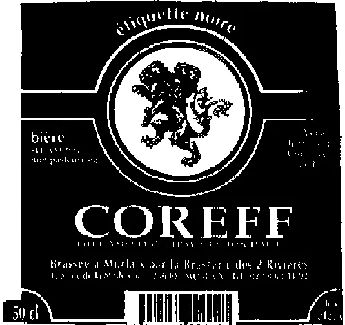 COREFF ETIQUETTE NOIRE BIERE AMBREE DE FERMENTATION HAUTE